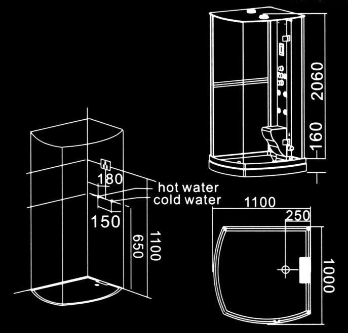 Хидромасажна душ кабина MY-2423 с парогенератор (1)