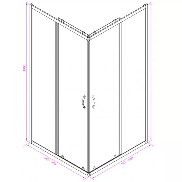 Квадратна душ кабина ICS 275 TC NEW 90х90 Easy Assemble (1)