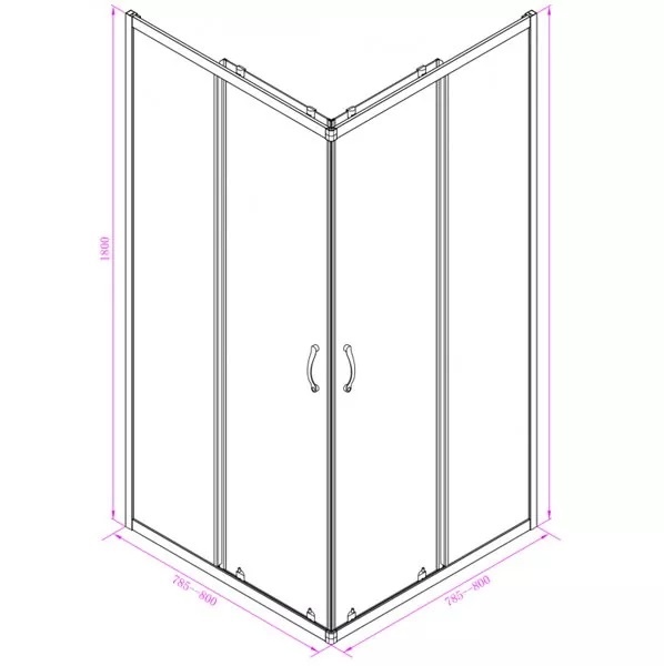 Стилна душ кабина ICS 275 FC NEW 80х80 Easy Assemble (1)